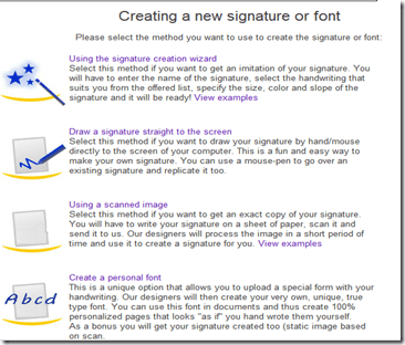 create signature