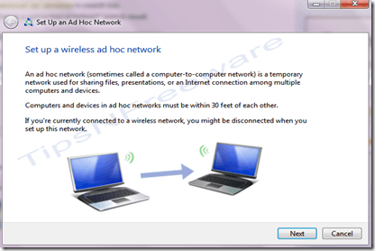setup wireless adhoc network 