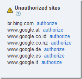 Authorized lists Google AdSense