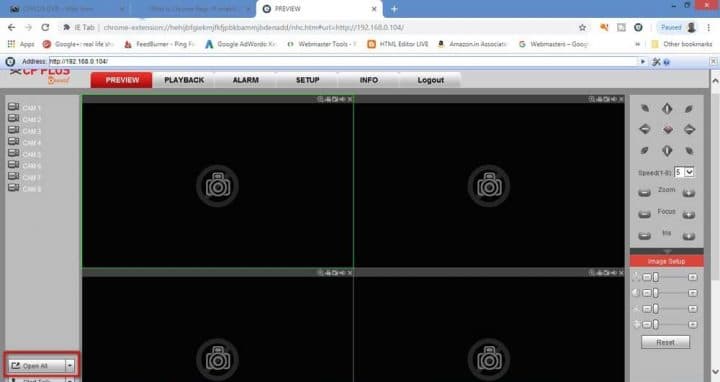 cctv camera view in laptop