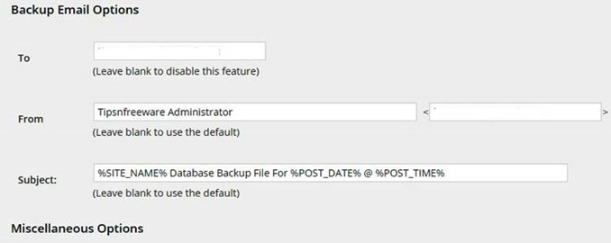 wordpress database backup 