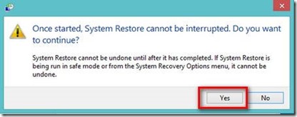 system restore in windows 8