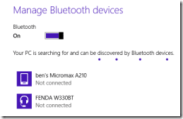Enable And Add Bluetooth Gadget In Windows 8