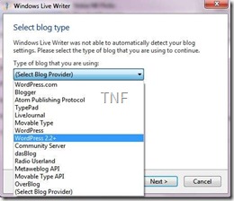 configure windows live writer for wordpress blogs